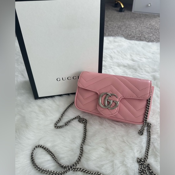 Gucci Handbags - GUCCI pink super mini bag